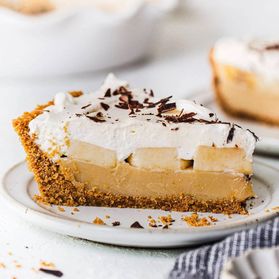 Banoffee pie on a plate.