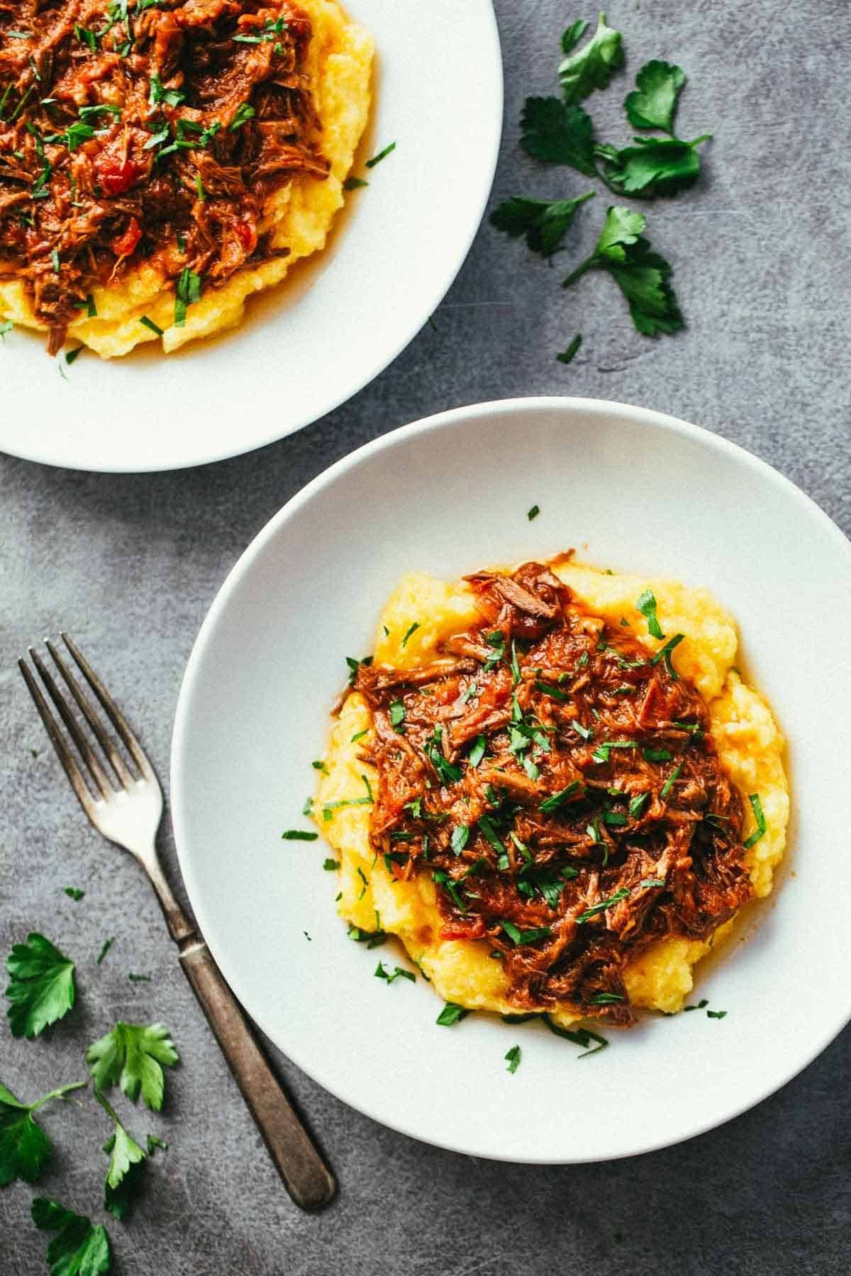 Braised Beef Ragu with Polenta
