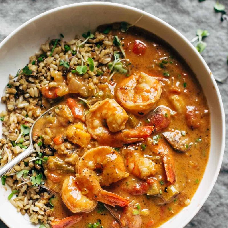 A picture of Spicy Weekend Gumbo with Shrimp and Sausage