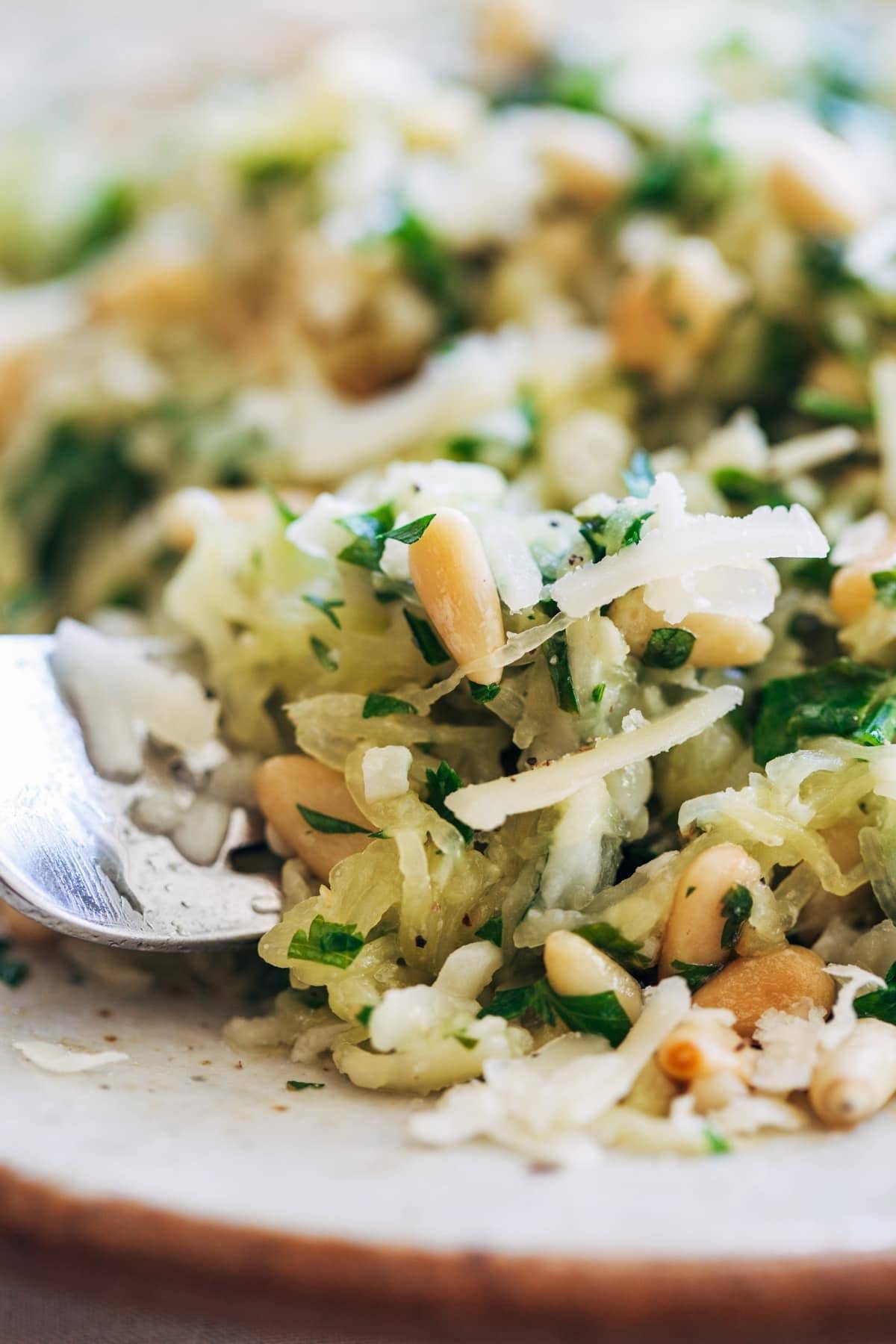 Garlic Spaghetti Squash with Herbs.