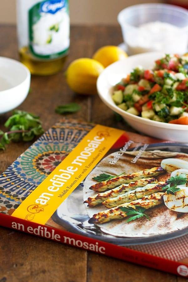 Cookbook on a wooden surface.