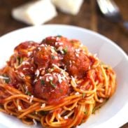 Skinny Spaghetti and Meatballs | pinchofyum.com