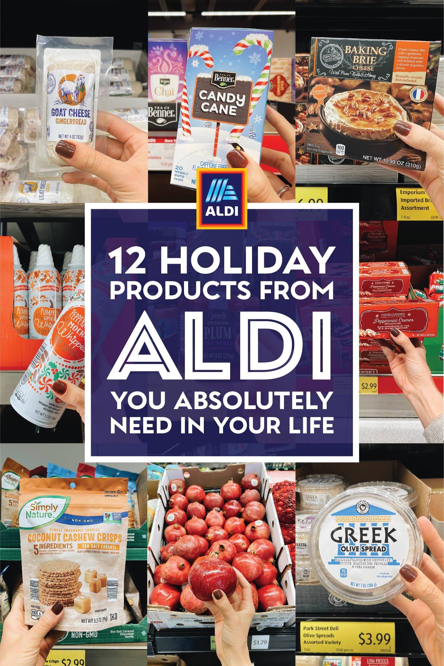 Collage of holiday items from ALDI