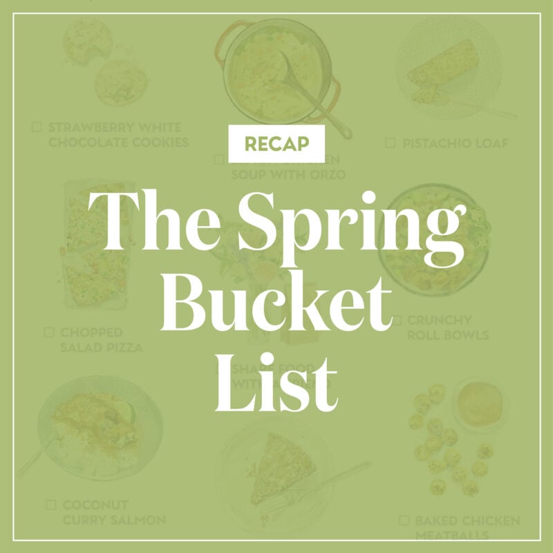 Spring bucket list recap image.